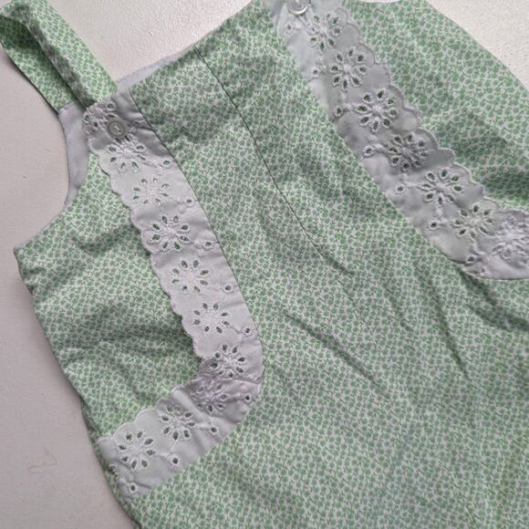 Posh Pickle Girls Romper Girls Size 18m Green Floral Bubble Boutique - Picture 2 of 6